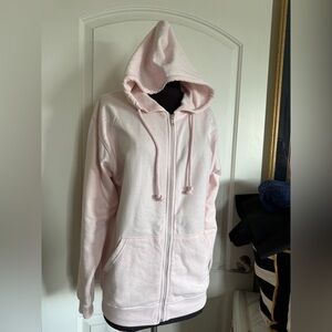 Make Market Light Pink Zip Up Hoodie Sweatshirt Size S